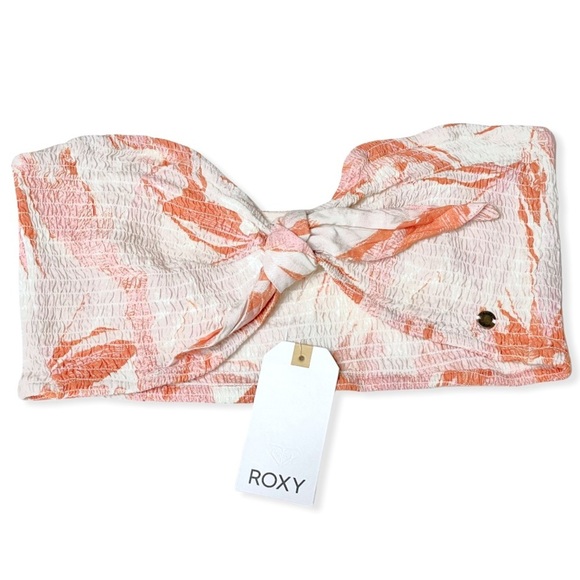 Roxy Other - Roxy NWT floral peach coral white knot tie bandeau